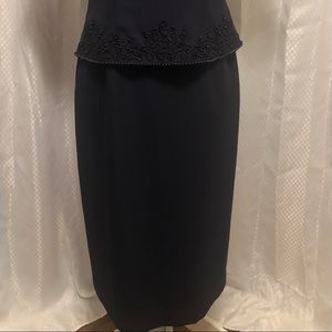 Navy blue A-line style one piece dress